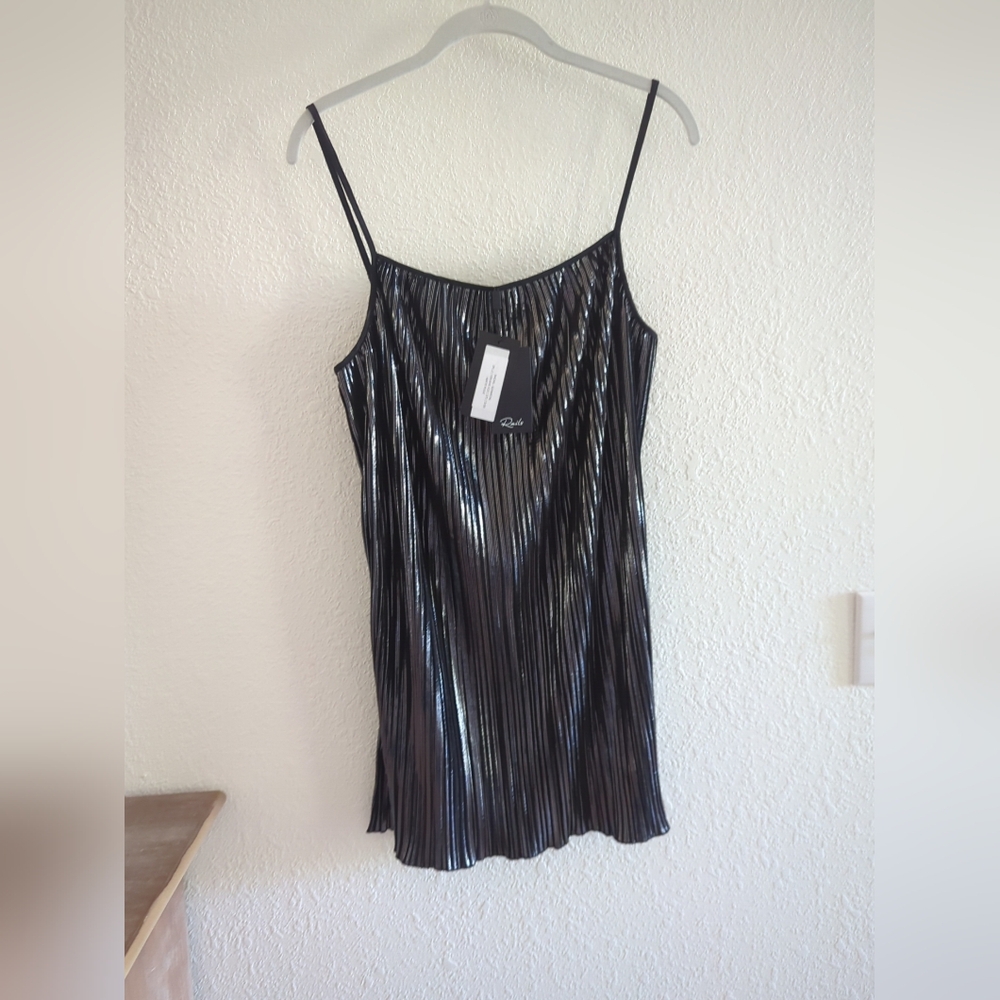 Rails Rachel Gunmetal Mini Dress Evening Side Slits Sz Small $158